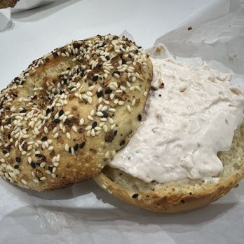 B's Bagels & Butters - Everything bagel with cream cheese (Strawberry and Raspberry) - Bagels Near Me - Gig Harbor, Washington