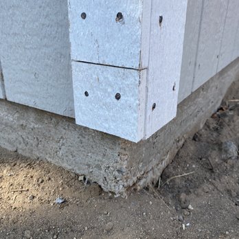 Tuff Shed Reno - 4) trim pieces were incorrectly cut to length, they added 3in kickers to remedy the problem instead of putting the correct length piece - General Contractors Near Me - Reno, Nevada