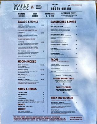 Menu photo 4 Maple Block Meat Co Los Angeles, CA