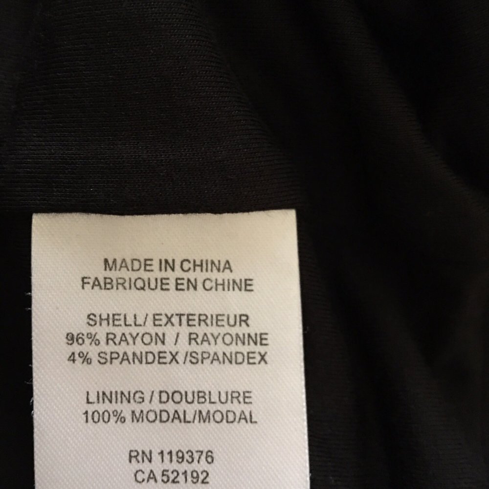 Amerige Cleaners - The tag on the jacket...rayon and spandex. - Laundry Services Near Me - Fullerton, California