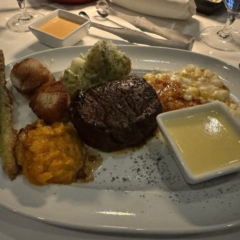 Steak 48 - Filet Mignon Asparagus Fries Praline Sweet Potato Scallops  Fire Roasted Cauliflower Corn Crème Brûlée Boursin Cheese - Steakhouses Near Me - Chicago, Illinois