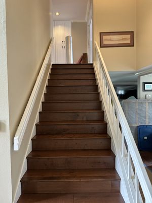 Staircase Remodel - Beautiful Caoba flooring installed in this stair case our customer fell in love with the result Staircase Remodel - Beautiful Caoba flooring installed in this stair case our customer fell in love with the result