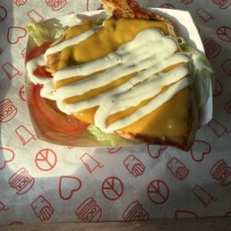 Grilled chicken with cheese. Grilled chicken with cheese.