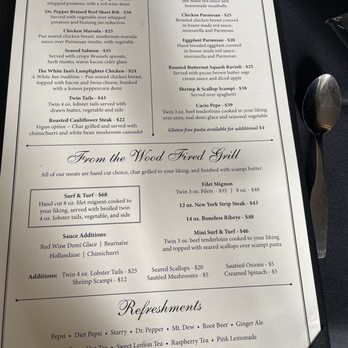 The White Inn - Menu - Hotels Near Me - Fredonia, New York The White Inn - Menu - Hotels Near Me - Fredonia, New York