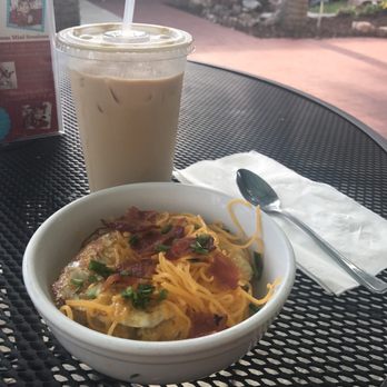 Southern Grounds - Iced latte and the grits bowl... lazy day Sunday breakfast on the patio is served! - Wine Bars Near Me - Neptune Beach, Florida Southern Grounds - Iced latte and the grits bowl... lazy day Sunday breakfast on the patio is served! - Wine Bars Near Me - Neptune Beach, Florida