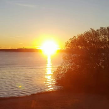 Breakers Resort - Sunrise over Mackinac Island from room 317 - Hotels Near Me - Saint Ignace, Michigan