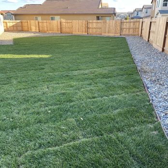 Mission View Landscaping - Grass and river rock boarder - Landscaping Near Me