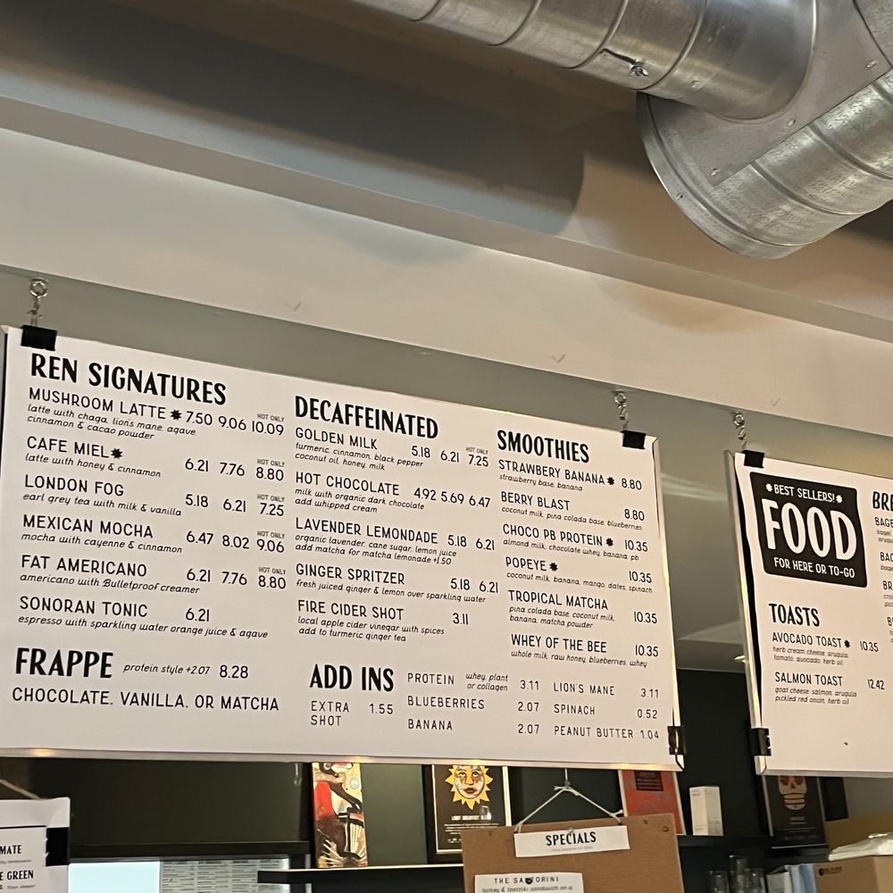Ren Coffeehouse - Menu - Coffee & Tea Near Me - Tucson, Arizona Ren Coffeehouse - Menu - Coffee & Tea Near Me - Tucson, Arizona