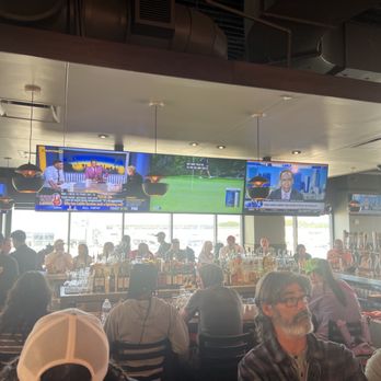 Gordon Biersch - Inside view looking out. - Breweries Near Me - Atlanta, Georgia