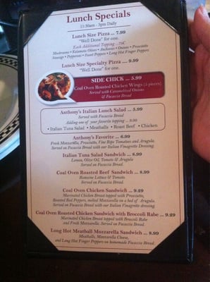 Menu photo 3 Anthony's Coal Fired Pizza & Wings Wilmington, DE