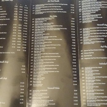 Pho Asia 21 - Updated menu prices as of Jan 2017. Hopefully you can make out the figures. - Vietnamese Near Me - Toronto, Ontario
