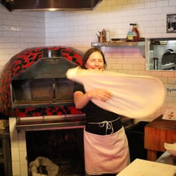 Mamas Pizzeria - Tossing dough is so fun!!