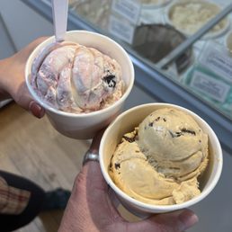 Maine Black Bear and Campfire S'mores -- next time we would mix and get a scoop of each in one cup! Maine Black Bear and Campfire S'mores -- next time we would mix and get a scoop of each in one cup!