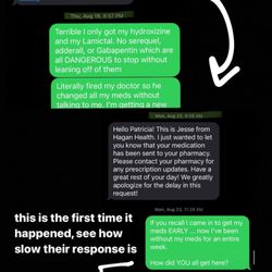 Hagan Health - Here's some text PROOF of them saying they were short staffed and that's why they didn't get the medicine on time