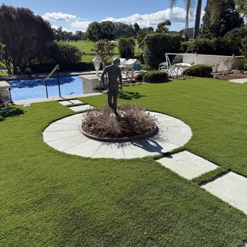 Moliver Landscape - New artificial lawn and walkway to pool - Landscaping Near Me Moliver Landscape - New artificial lawn and walkway to pool - Landscaping Near Me