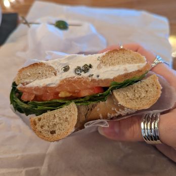 Yorgo's Bageldashery - Lox and cream cheese with lettuce and tomato - Bagels Near Me - Norfolk, Virginia
