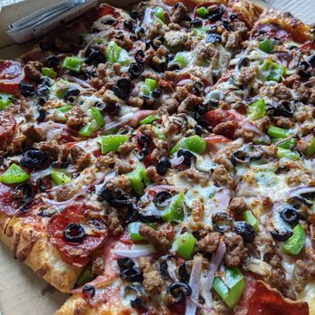 Shelby's Pizza - The works pizza (large, 8 slices) - Pizza Near Me - McKinney, Texas