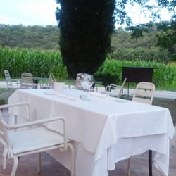 Hotel Masia La Palma - Terrassa per sopar al costat dels camps de blat de moro