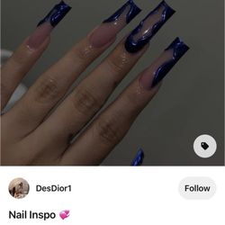 The Louvre Nail Spa - This is what I asked for but instead of blue I wanted red