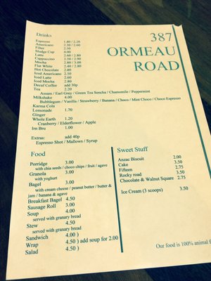 Menu photo 2 387 Ormeau Road Belfast, BFS