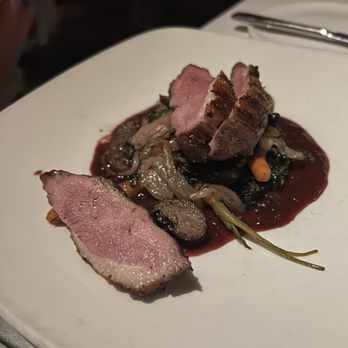 Canoe - Maple Marinated Duck Breast, Apple - Duck Sausage Tart, Carrot, Cherry BBQ - New American Near Me - Atlanta, Georgia