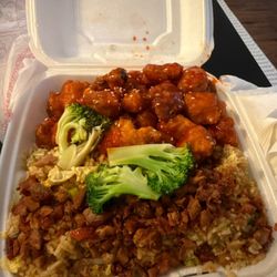 China garden - Bacon fried rice and orange chicken