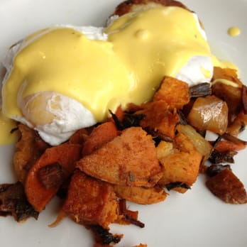 Sweet Grass Grill - Crab Benedict with sweet potato "home fries". - New American Near Me - Tarrytown, New York Sweet Grass Grill - Crab Benedict with sweet potato "home fries". - New American Near Me - Tarrytown, New York