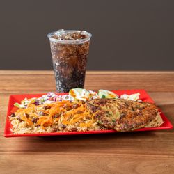 Afghan Saffron & Spice - Chapli Kebab Over Rice