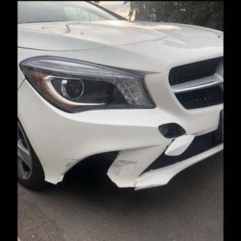 Body Shop Experts - What my car looked like after a ladder hit my car in  the freeway. - Body Shops Near Me - Van Nuys, California
