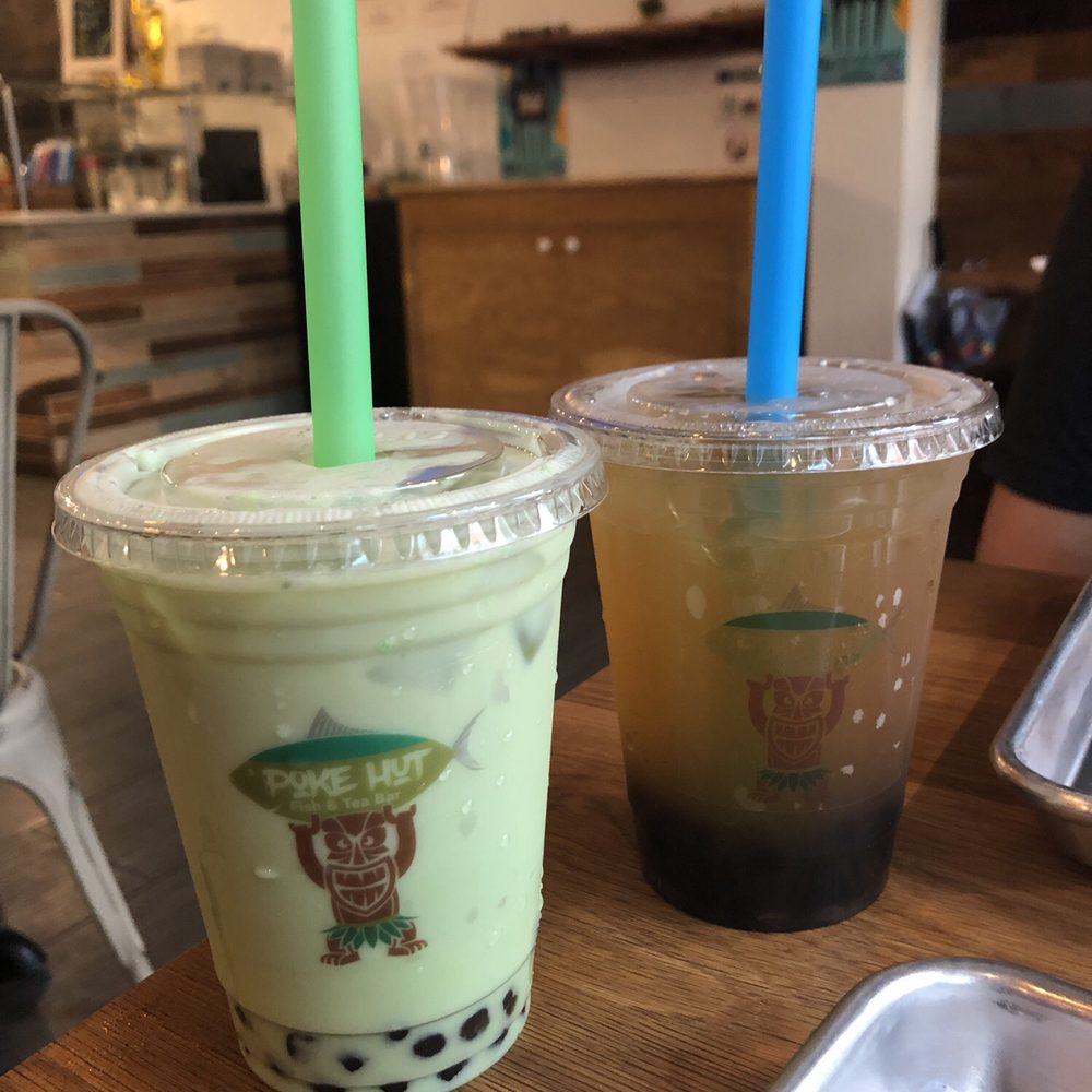 Poke Hut - Fresh Lemon Honey Tea and Honeydew Milk Tea, both with boba! - Poke Near Me - Cincinnati, Ohio Poke Hut - Fresh Lemon Honey Tea and Honeydew Milk Tea, both with boba! - Poke Near Me - Cincinnati, Ohio