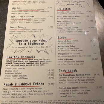 BabaBoom - Menu - Middle Eastern Near Me - London, XGL