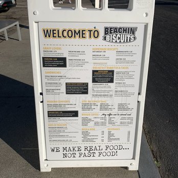 Beachin’ Biscuits - The menu lures you in - Breakfast & Brunch Near Me - Pismo Beach, California Beachin’ Biscuits - The menu lures you in - Breakfast & Brunch Near Me - Pismo Beach, California