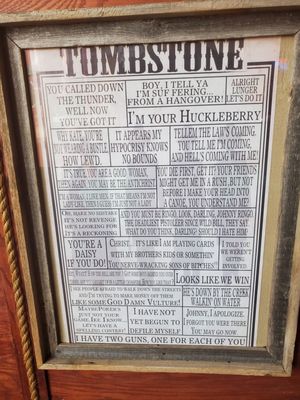 Menu photo 1 Doc Holliday's Saloon Tombstone, AZ