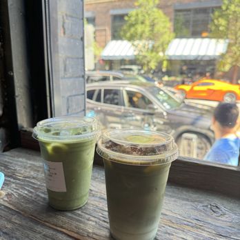 Sawada Coffee - matcha latte (left) military latte (right) - Coffee & Tea Near Me - Chicago, Illinois Sawada Coffee - matcha latte (left) military latte (right) - Coffee & Tea Near Me - Chicago, Illinois