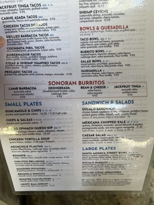 Menu photo 6 Socalo Santa Monica, CA