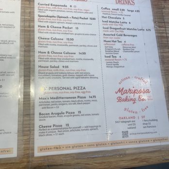 Mariposa Baking Company - savories and drink menu - Bakeries Near Me - Oakland, California
