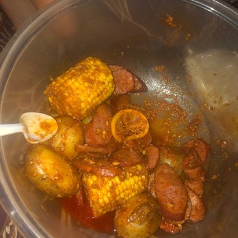 Cap't Loui - This is the So-Called "shrimp head-off boil" what in the absolute rectum is this? There was absolutely no shrimp in what my wife ordered - Cajun/Creole Near Me - Duluth, Georgia