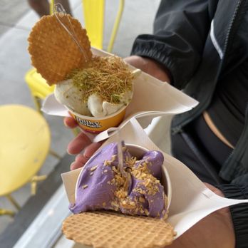 Milky Flakes - Pistachio and ube - Ice Cream & Frozen Yogurt Near Me - Walnut Creek, California Milky Flakes - Pistachio and ube - Ice Cream & Frozen Yogurt Near Me - Walnut Creek, California