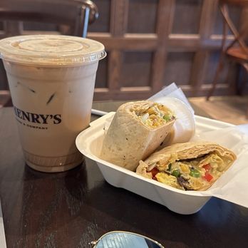 O'Henry's Coffees - Turtle Delux iced latte & SW Breakfast burrito no bacon - Coffee & Tea Near Me - Vestavia Hills, Alabama O'Henry's Coffees - Turtle Delux iced latte & SW Breakfast burrito no bacon - Coffee & Tea Near Me - Vestavia Hills, Alabama