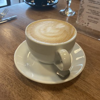 Press & Plow - Sugar free Caramel Latte with almond milk. Yummmmm! - Breakfast & Brunch Near Me - Edmond, Oklahoma