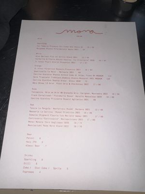 Menu photo 1 Mona Pasta Bar Los Angeles, CA Menu photo 1 Mona Pasta Bar Los Angeles, CA
