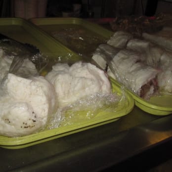 Mei Sum - Steamed Cha Siu Bau on the left - $.80 a piece - Bakeries Near Me - Boston, Massachusetts