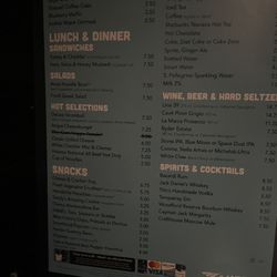 Amtrak - Diner menu including adult beverages