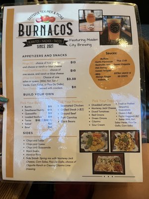 Menu photo 2 Burnaco’s ft. Maiden City Brewing Lexington, KY
