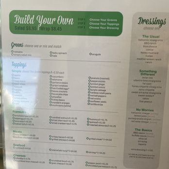 Simply Salad - Menu - Salad Near Me - Torrance, California