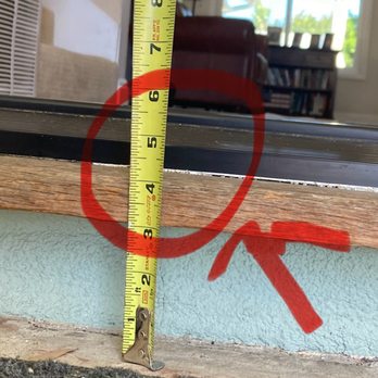 Lowe's Home Improvement - Existing threshold left in place. Should have been removed for new door installation. Poor workmanship caused by improper measurements. - Home Decor Near Me - Huntington Beach, California Lowe's Home Improvement - Existing threshold left in place. Should have been removed for new door installation. Poor workmanship caused by improper measurements. - Home Decor Near Me - Huntington Beach, California