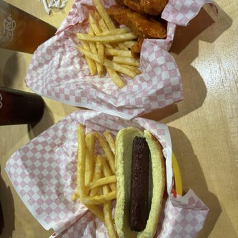 Lillie Ann Home Cooking - Kids hot dog and kids chicken tenders tossed in buffalo sauce. - American Near Me - Albemarle, North Carolina Lillie Ann Home Cooking - Kids hot dog and kids chicken tenders tossed in buffalo sauce. - American Near Me - Albemarle, North Carolina