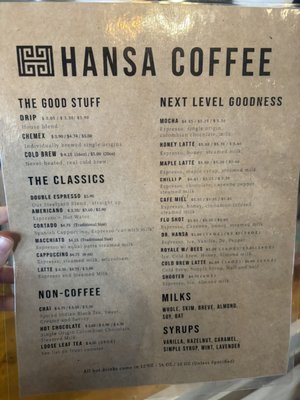 Menu photo 6 Hansa Coffee Roasters - Lake Bluff Lake Bluff, IL Menu photo 6 Hansa Coffee Roasters - Lake Bluff Lake Bluff, IL