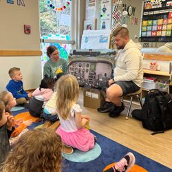 Children learn about airplanes and other cool stuff at Kids 'R' Kids!