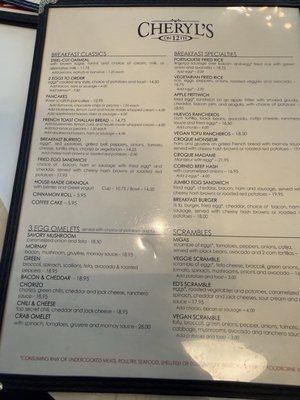 Menu photo 3 Cheryl’s on 12th Portland, OR